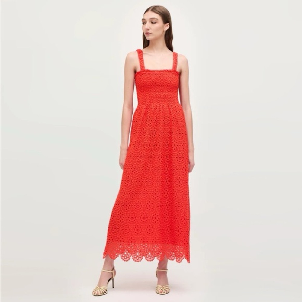 Hill House Home Red Poppy Scallop Lace Anjuli Nap Dress